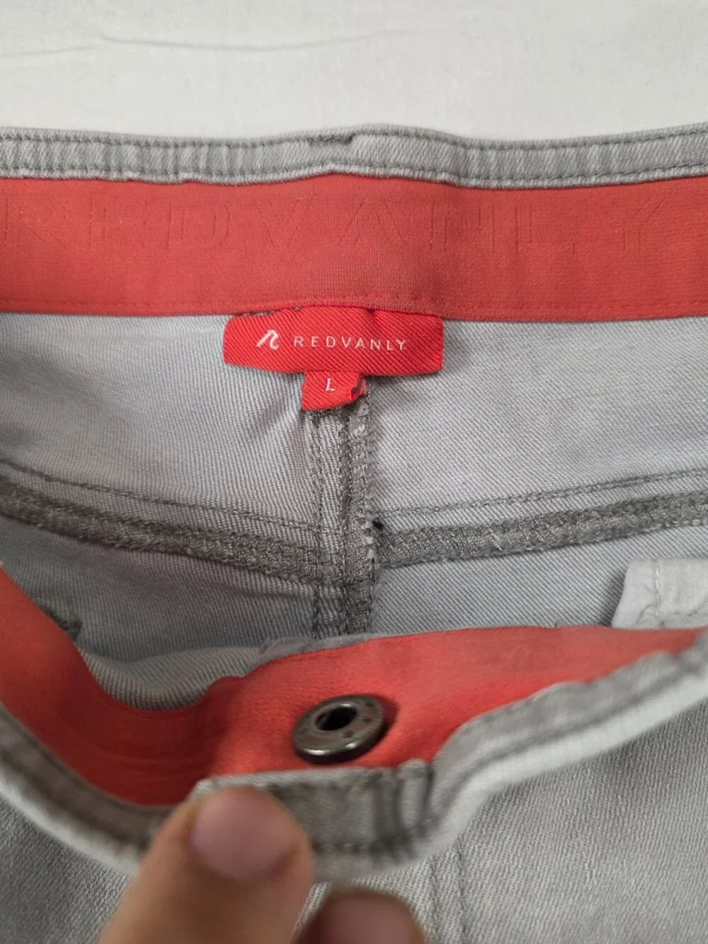 REDVANLY Ranstead Jeans Denim Pull On Pants Stretch  Gray Large (34x30)